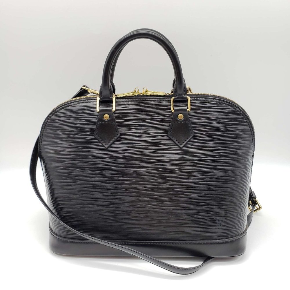 100% Authentic Louis Vuitton Alma PM Black Epi Hand Bag - Picture 1 of 12